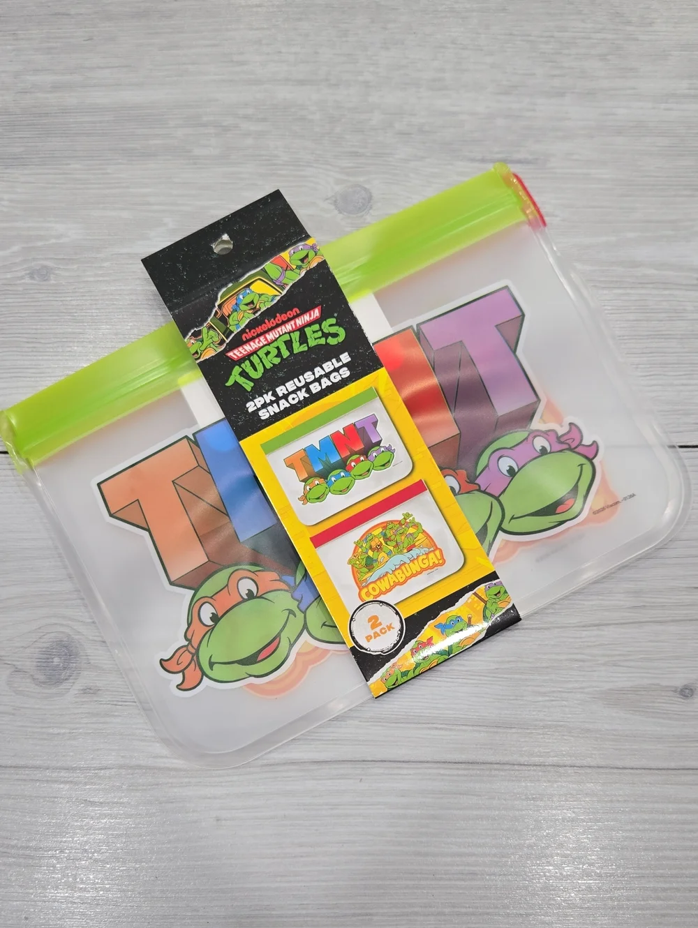 Teenage Mutant Ninja Turtles Kids Reusable Snack Bags - Green (2 Pack)